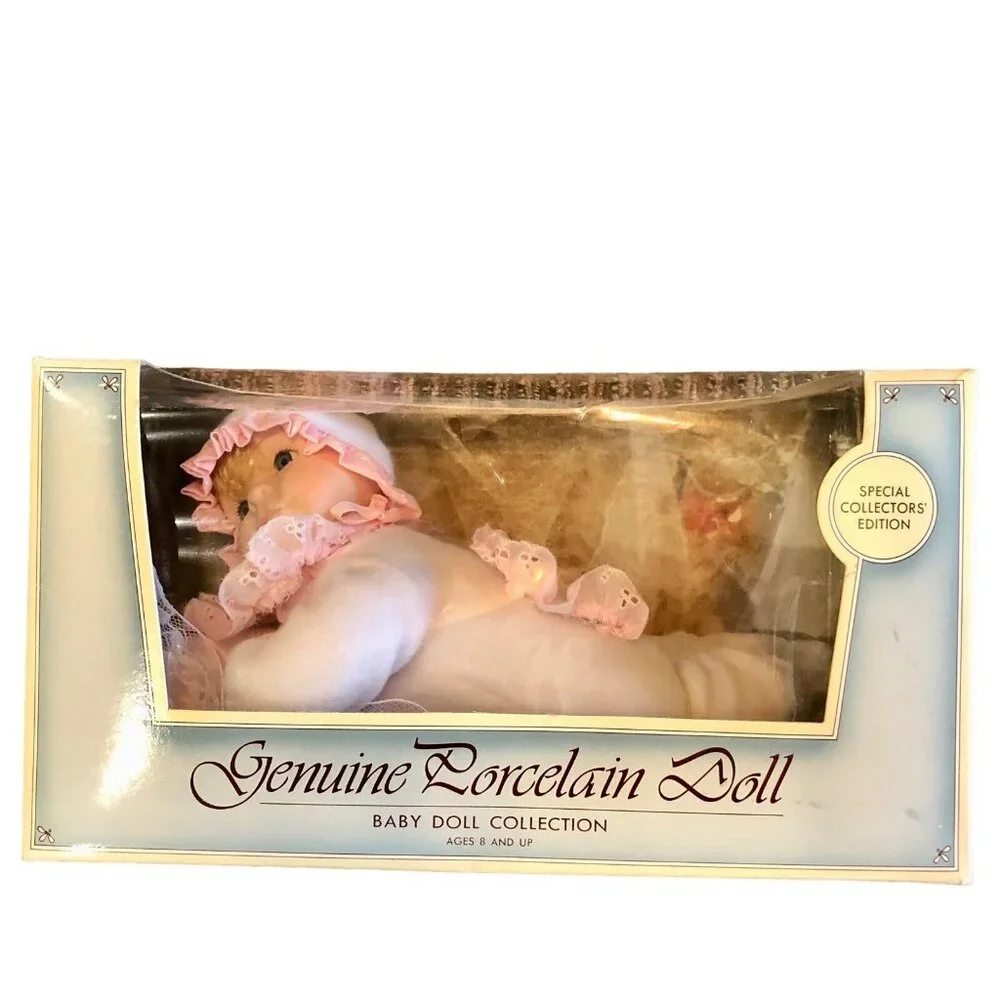 Vintage 1991 Anco Adorable Memories Porcelain Baby Doll NEW Old Stock